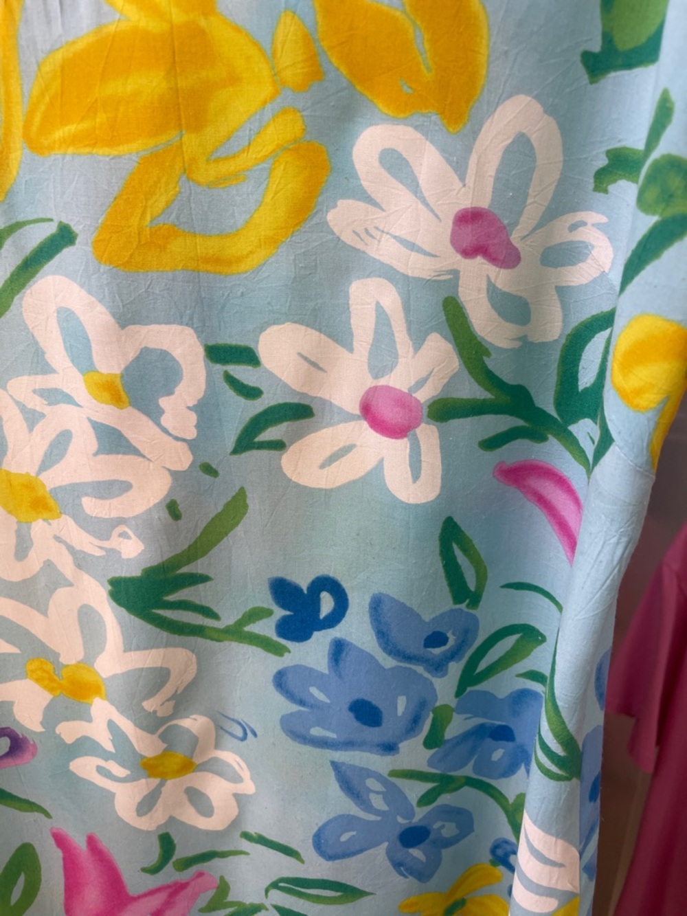 Jams World Light Blue Floral Shift Dress with Yellow, Pink & White Blooms - Picture 4 of 4